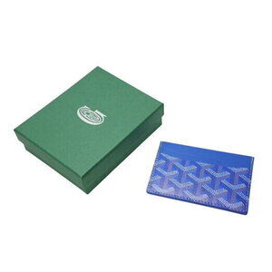 GOYARD Saint Sulpice Card Wallet canvas leather blue